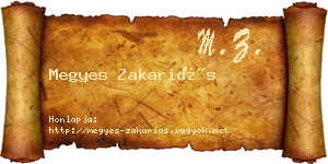 Megyes Zakariás névjegykártya